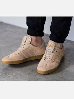 adidas Originals GAZELLE Clay Tan Suede Khaki Beige GOLD GUM Brown Shoe BB5264